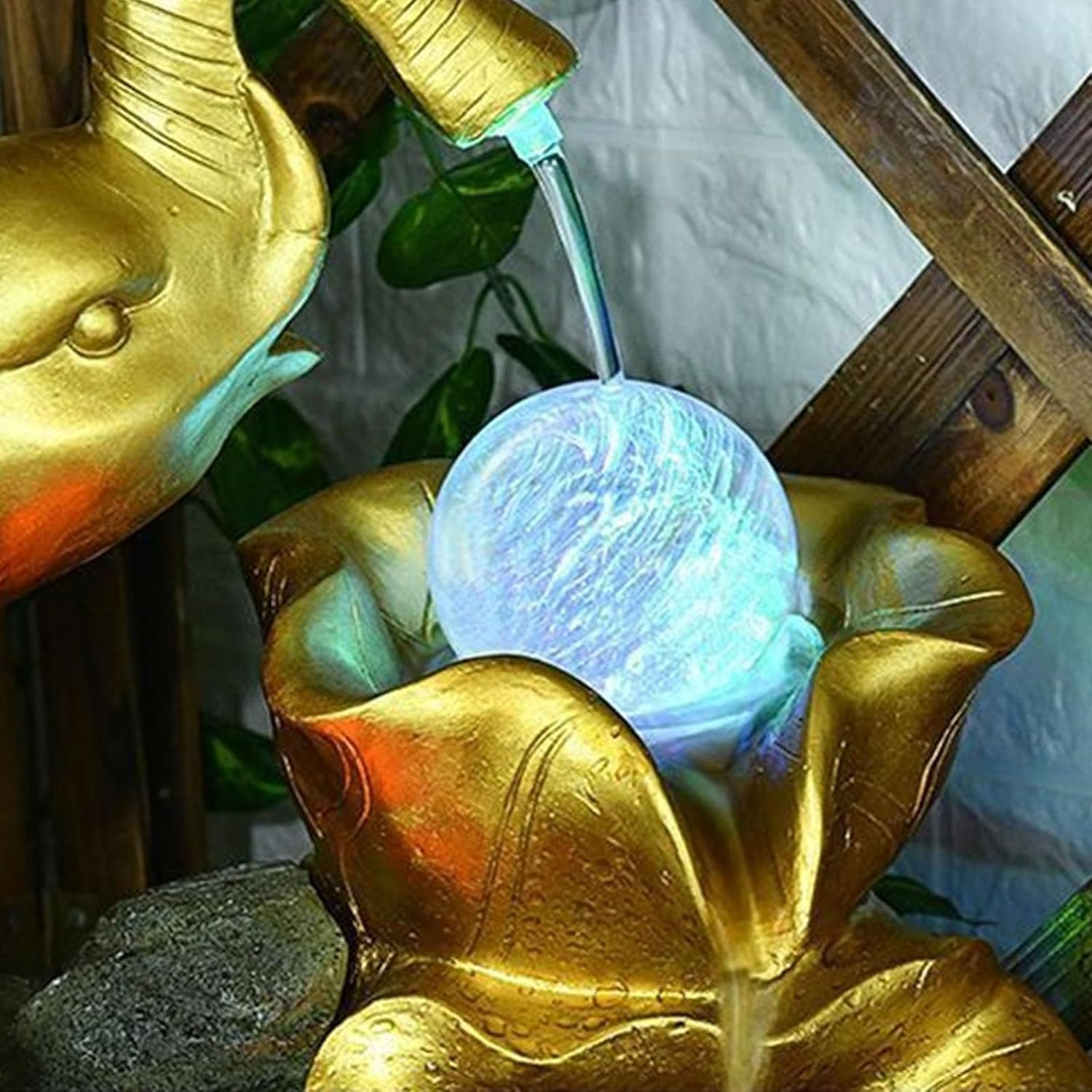 Outdoor Fountain Elephant Indoor Water Fountain, Decoration with Rolling Ball, Floor Standing Decorative Ornament for Home, Office, Bedroom image number 5