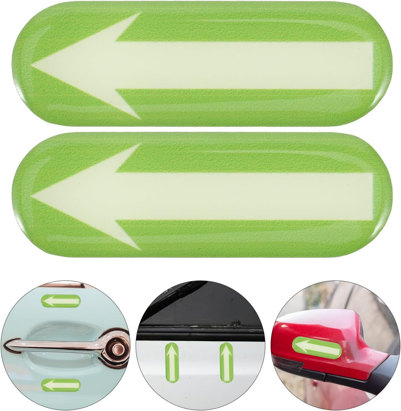 JECOMPRIS Glow in the Dark Arrow Stickers 2Pcs Luminous Glowing Directional Sign Adhesive Removable Car Decals for Car Truck image number 5