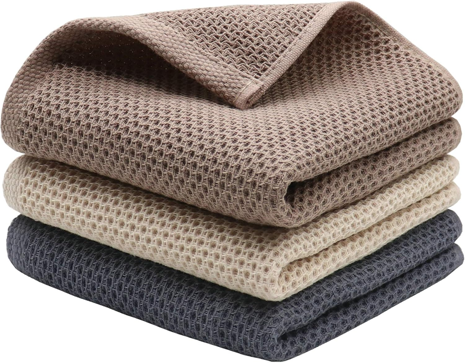 Mia'Sdream Cotton Hand Face Head Towel Waffle Weave Kitchen Tea Towel Dish Towels, Soft and Absorbent Bath Guest Gym Towel Washcloths, 13Inch X 28Inch 3 Pack(Multi Color) image number 3