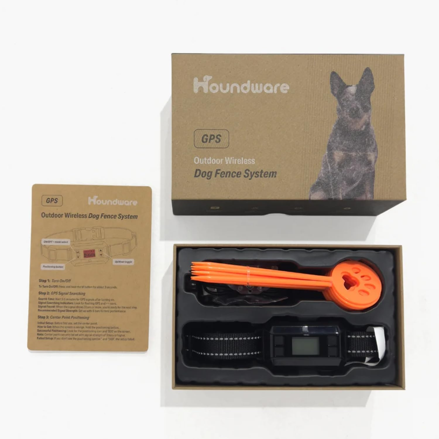 [Houndware] Advanced Outdoor GPS Dog Containment System - Invisible, Wireless Fence with Multi-Mode Training Collar, IPX7 Waterproof, No Subscription Required (1 Dog) image number 2