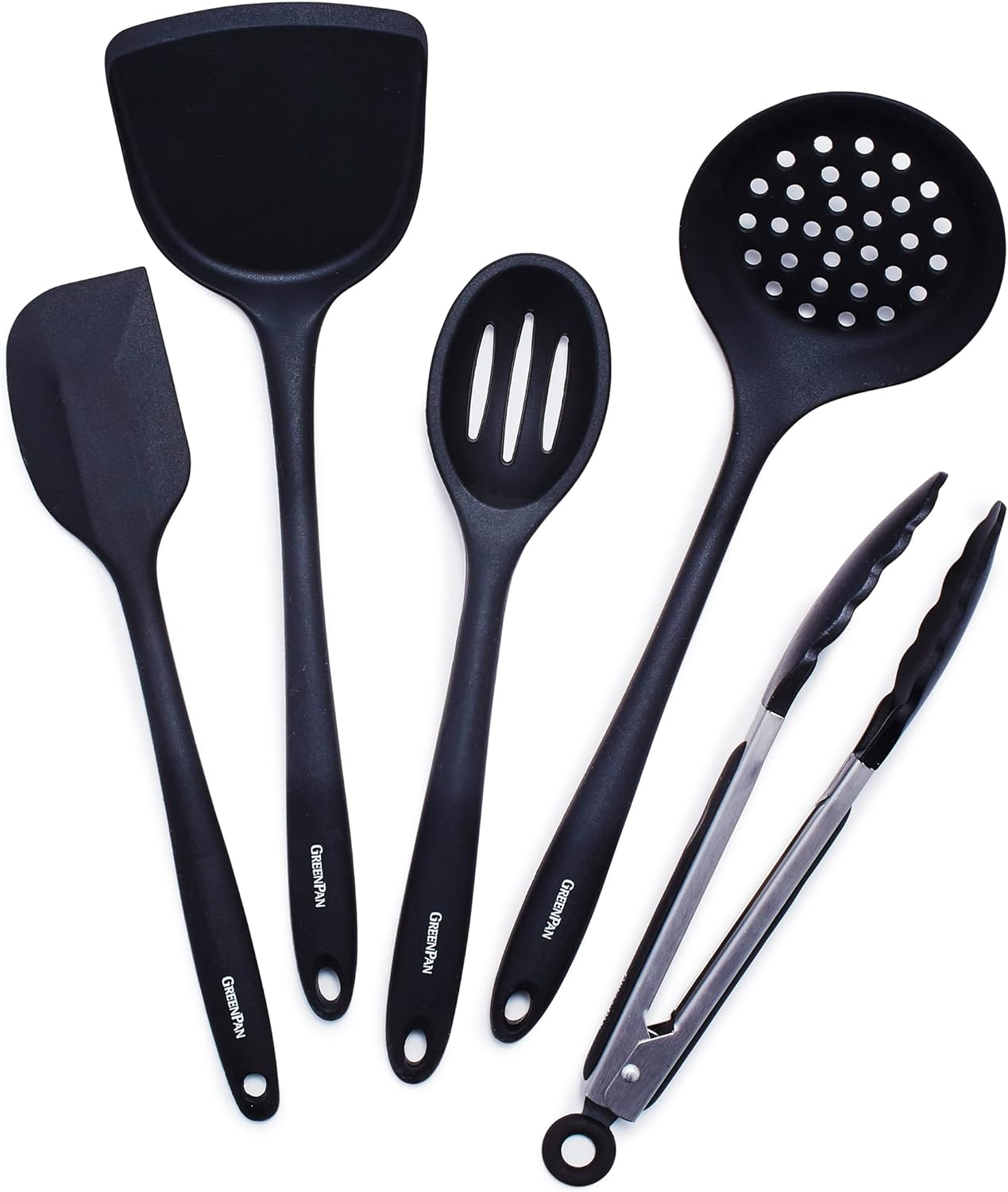 Greenpan Cooking Tools 5 Piece Utensil Set, Black image number 4