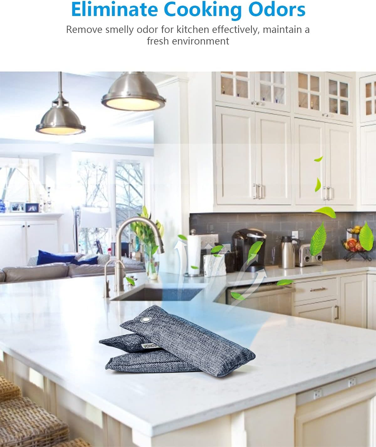 FOHOA Natural Air Purifier Deodorizer Bags 12 Packs, Activated Bamboo Charcoal Air Purifying Bags, Odor Absorber, Shoe Odor Eliminator, Air Fresheners for Home, Shoes, Closet, Car, Gym, Damp Rid, Pet image number 4