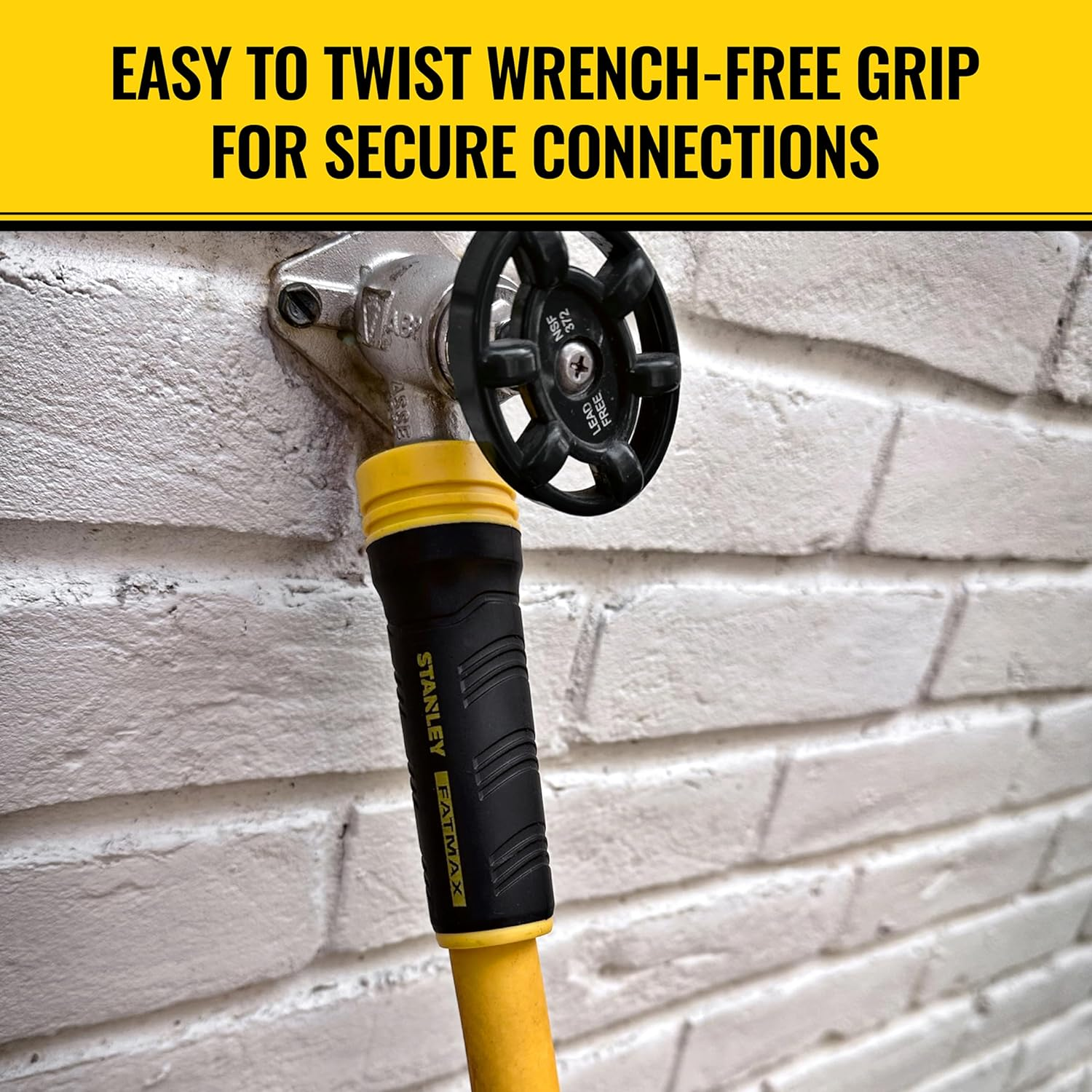 Stanley Fatmax Professional Grade Water Hose, 50' X 5/8", Yellow 500 PSI