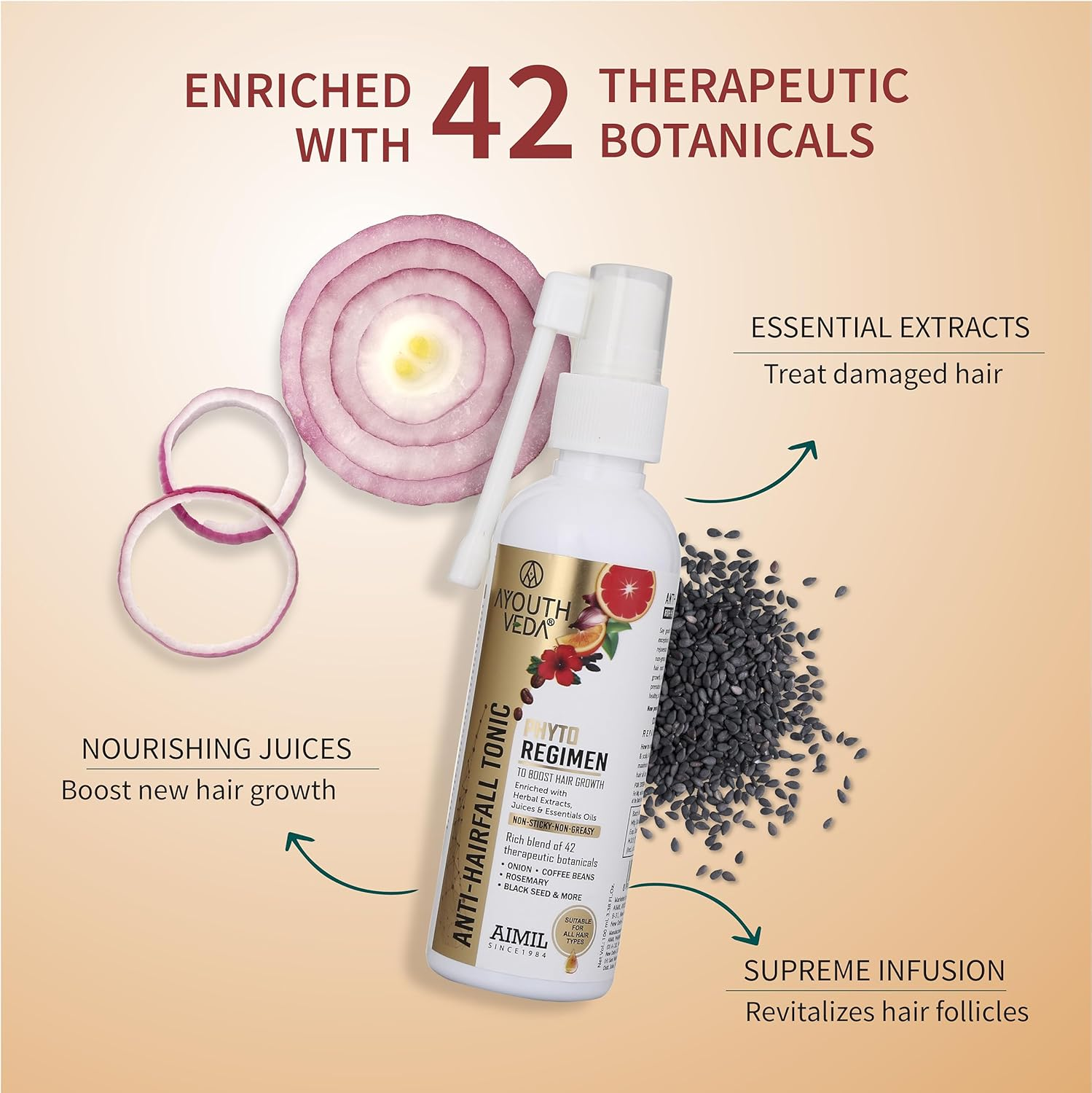 Ayouthveda Hair Fall Kit | Hair Fall Solution | Helps Boosting Hair Growth | 3 Step Regimen | Wash Tone Nourish | Suitable for All Hair Types -200Ml image number 5