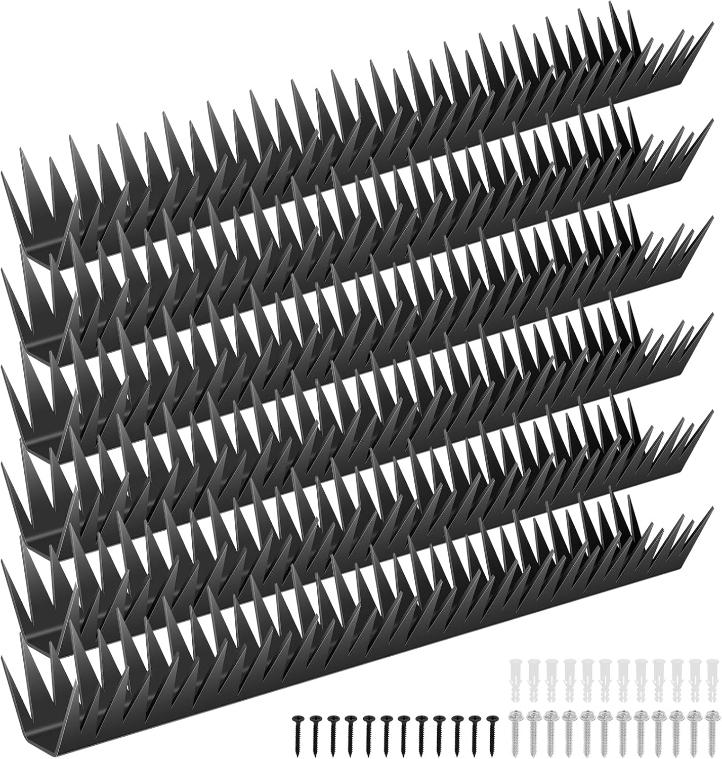 6Pcs Fence Spikes Metal Climb Security Spikes Heavy Duty Outdoor Walls Intruder Device Easy to Install for Fence Roofs Wall Home(Black) image number 5