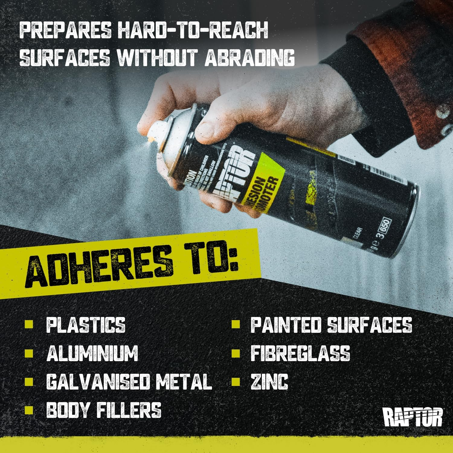 RAPTOR Adhesion Promoter, Excellent Adhesion Characteristics, Perfect for Difficult to Sand Surfaces, Compatible with Most Paint Systems, Plastic Primer, 309G, Clear image number 2