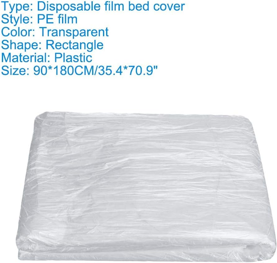 90X180Cm Disposable Massage Bed Cover, 100Pcs Disposable Use Bed Cover, Massage Table Sheet, Spa Bed Sheets, Salon Waxing Bed Film, Sofa Furniture Protector Plastic Cover Couch Shelter image number 5