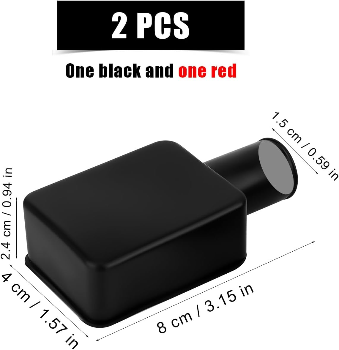 SAVITA 2Pcs Battery Terminal Covers Auto, Red & Black Soft Rubber Positive Negative Insulating Stud Covers Flexible Battery Terminal Protective Caps for Car Electric Bikes Trucks image number 4