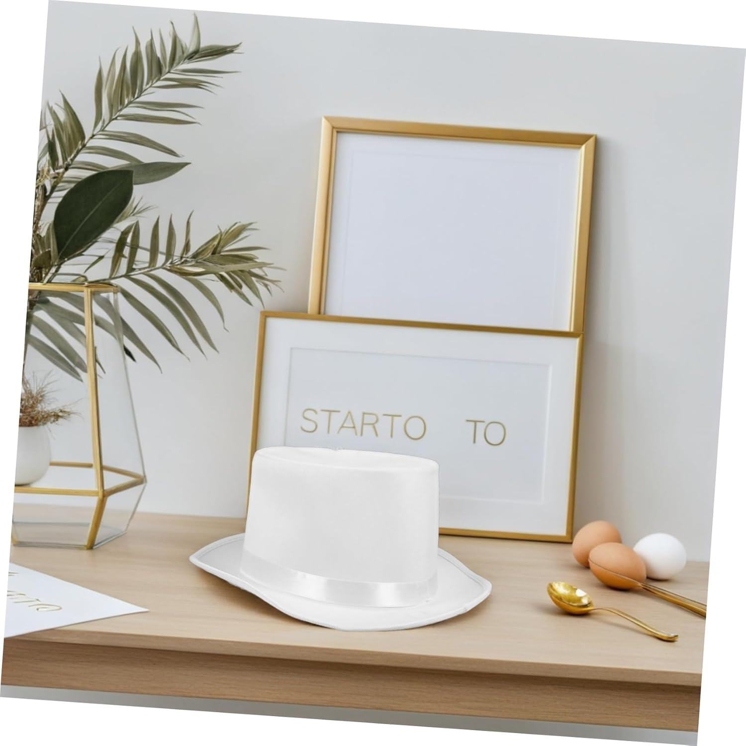 HEALEEP Magician'S Hat Classic Black Costume Accessory for Party for Masquerade Performance Events for Adults Dress up Retro Style Top Hat - White image number 6