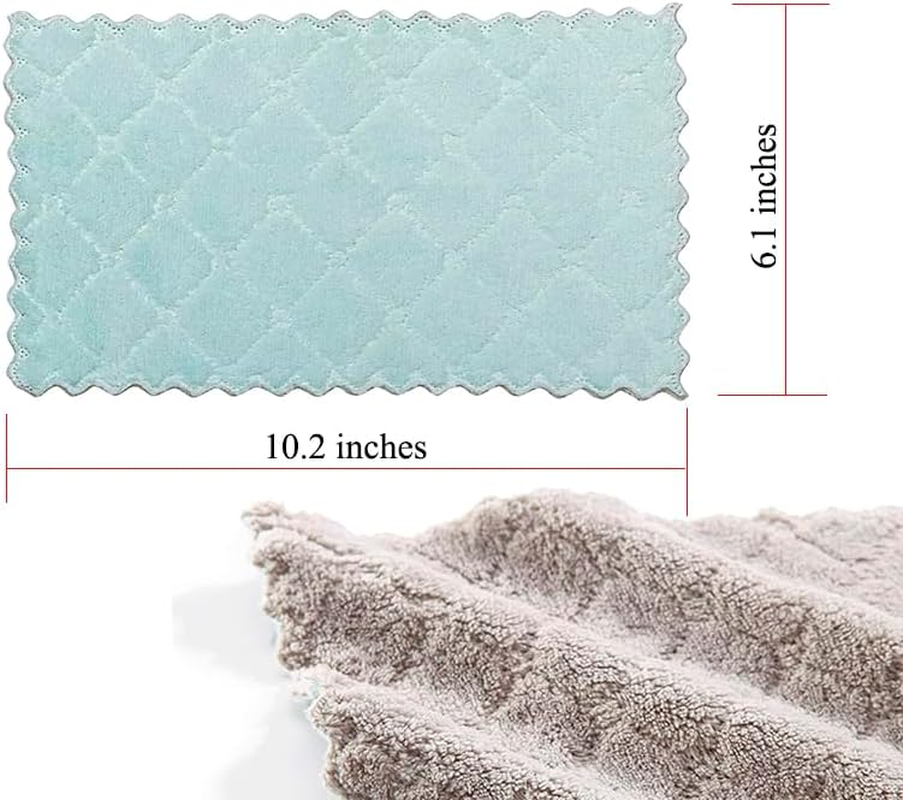 12PCS Kitchen Cloth Dish Towels, Premium Dishcloths, Super Absorbent Dishtowels, Nonstick Oil Washable Fast Drying (Grey-Green) image number 1