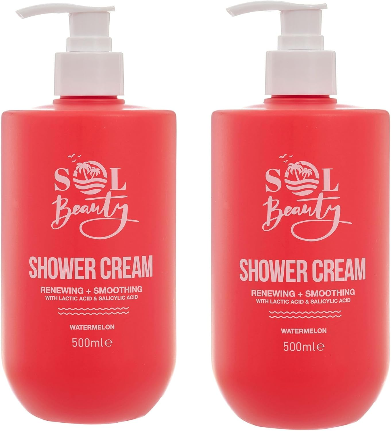 Sol Beauty Shower Cream Watermelon Scent, Renewing and Smoothing Vegan Friendly and Cruelty Free Shower Gel 2 X 500Ml image number 1
