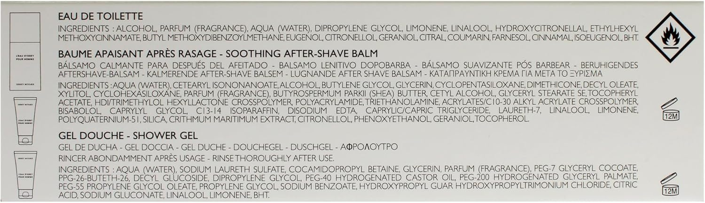 Issey Miyake Leau Dissey Pour Homme for Men 3 Pc Gift Set 4.2 Oz EDT Spray, 1.7Oz Shower Gel, 1.7Oz after Shave