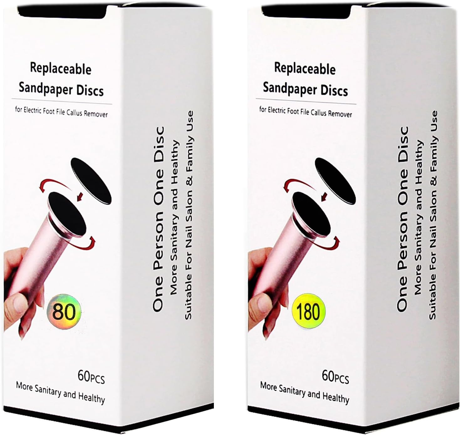 Pack of 120 Sandpaper for Electric Callus Remover, Foot File, Professional Sanding Discs for Feet Callus Remover (Grit 80 + 180) image number 4