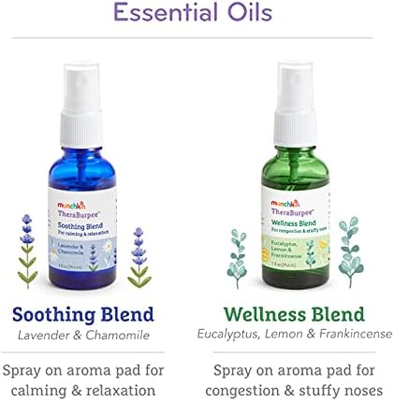 Munchkin Theraburpee with Essential Oils: Colic & Fever Rescue Kit + with Hot & Cold Therapy Burp Cloths & Aromatherapy