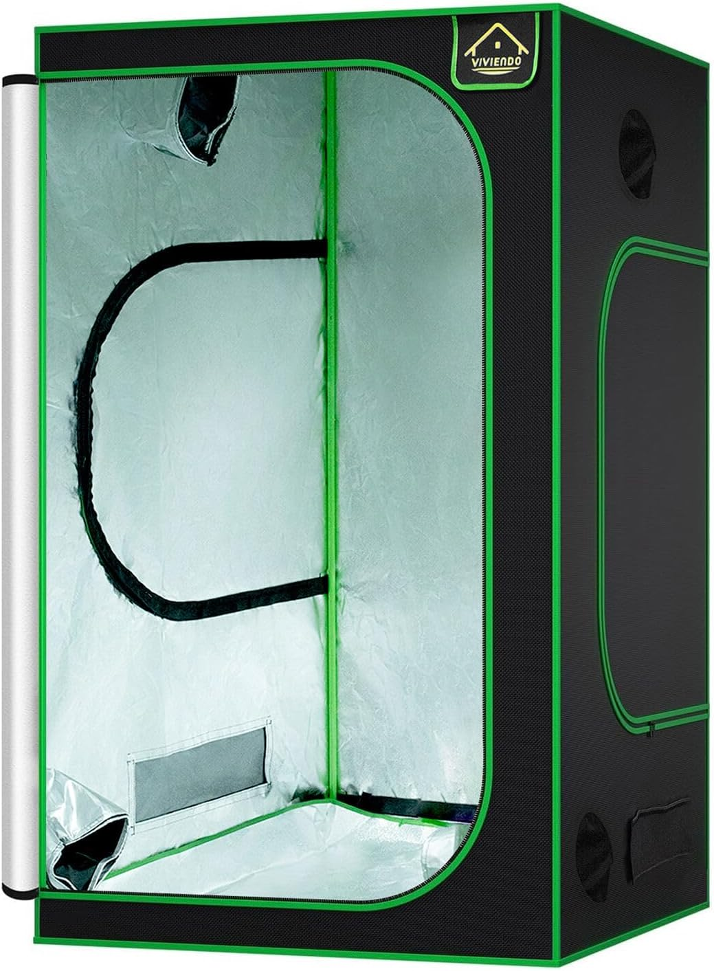 Viviendo Grow Tent, Hydroponics Growing System Plant Room, Greenhouse with Highly Reflective Inside, Indoor Plant Kits with Removable Floor Tray, 600D Oxford & Steel Frame, 1.2X1.2X2M image number 3