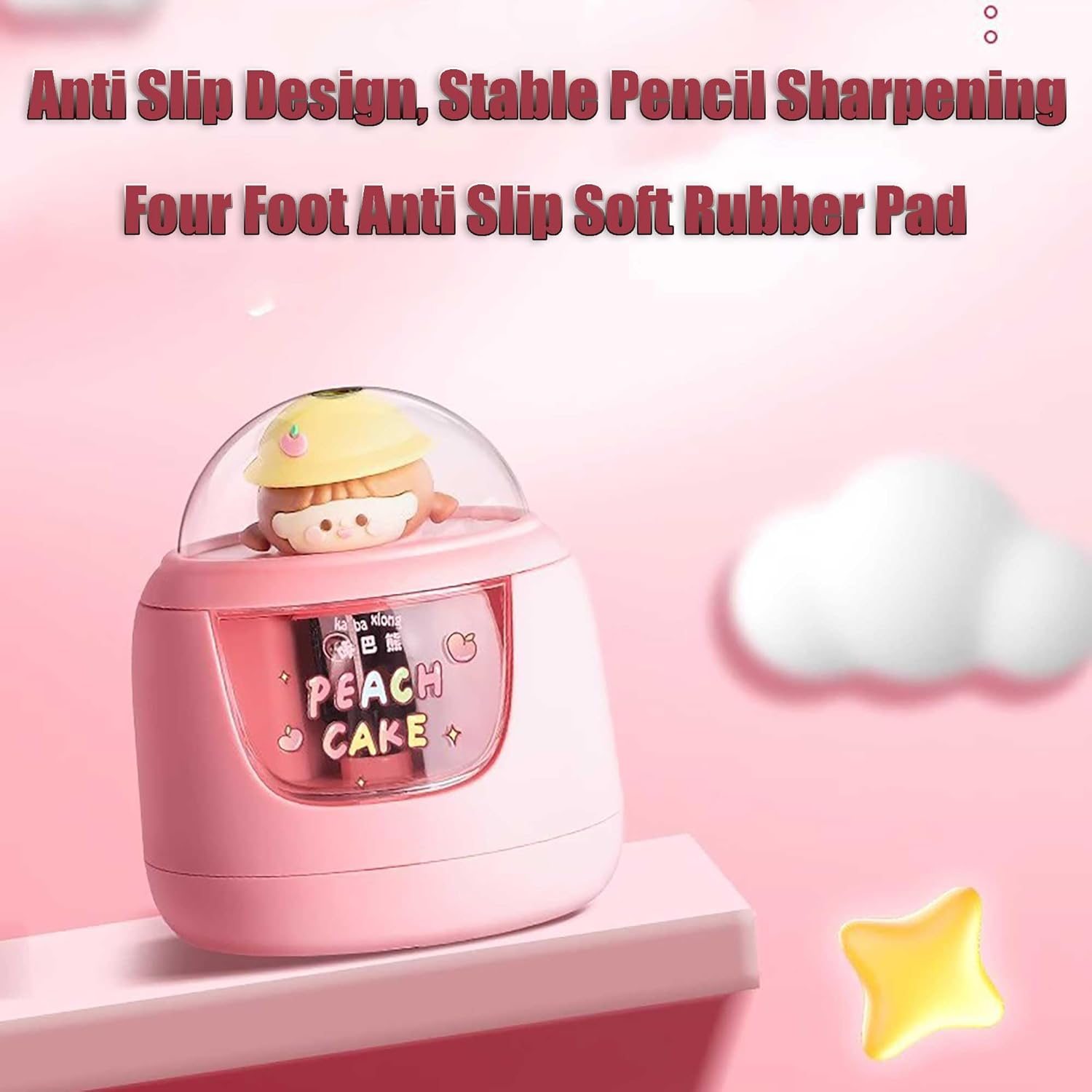 Blue Cute Portable and Safe Electric Pencil Sharpener for School Kids - Blue image number 2