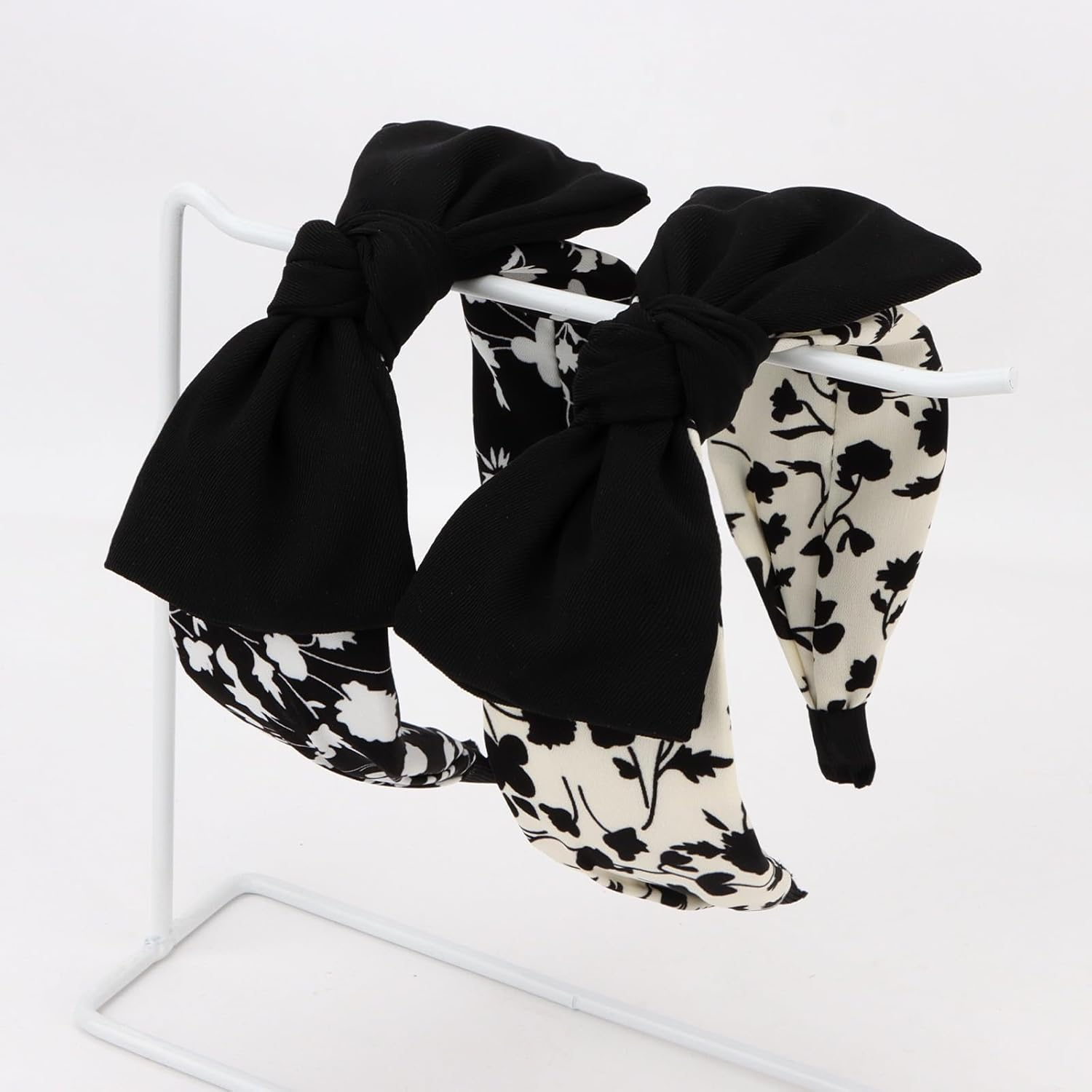 EXIPSAT 2 X Women'S Hair Band with Floral Pattern, Great Bow Knot Design, Wide and Comfortable, Perfect Hair Accessory image number 2