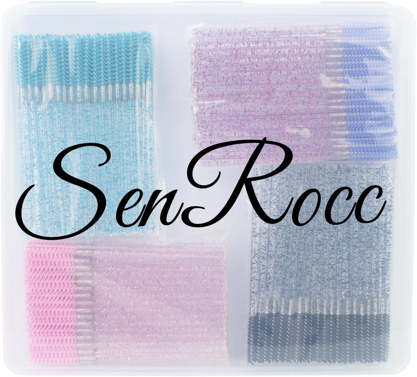 200Pcs Disposable Skinny Mascara Wands Mini Crystal Eyelash Brushes Thin Mascara Wands Micro Brush Lash Extension Supplies Lashes Extension Tools(Skinny-4Colors)