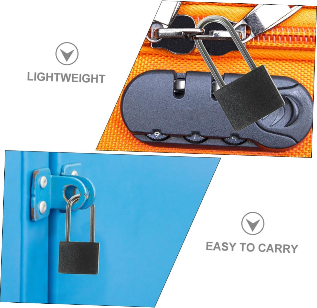 Homoyoyo 2Sets Locker Padlock Small Padlock for Luggage Handbag Lock Treasure Chest Lock Safety Security image number 4