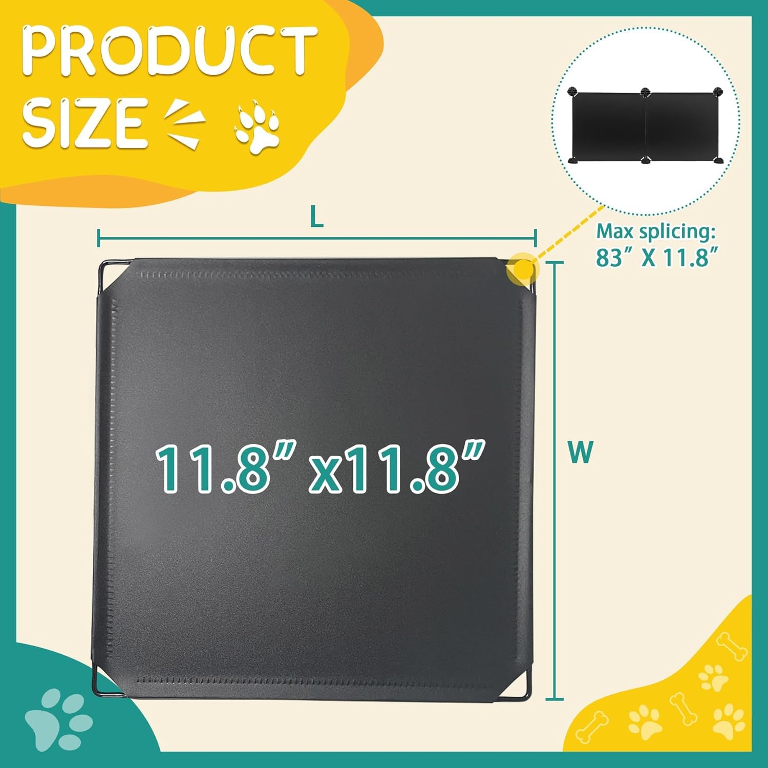Under Couch Blocker for Toys under Bed Blocker for Pets 166&rdquo; Length 11.8" Height in Total under Furniture Blocker with Sticky Double Side Tape, Connectors and Zip Ties for Pets, Black image number 6