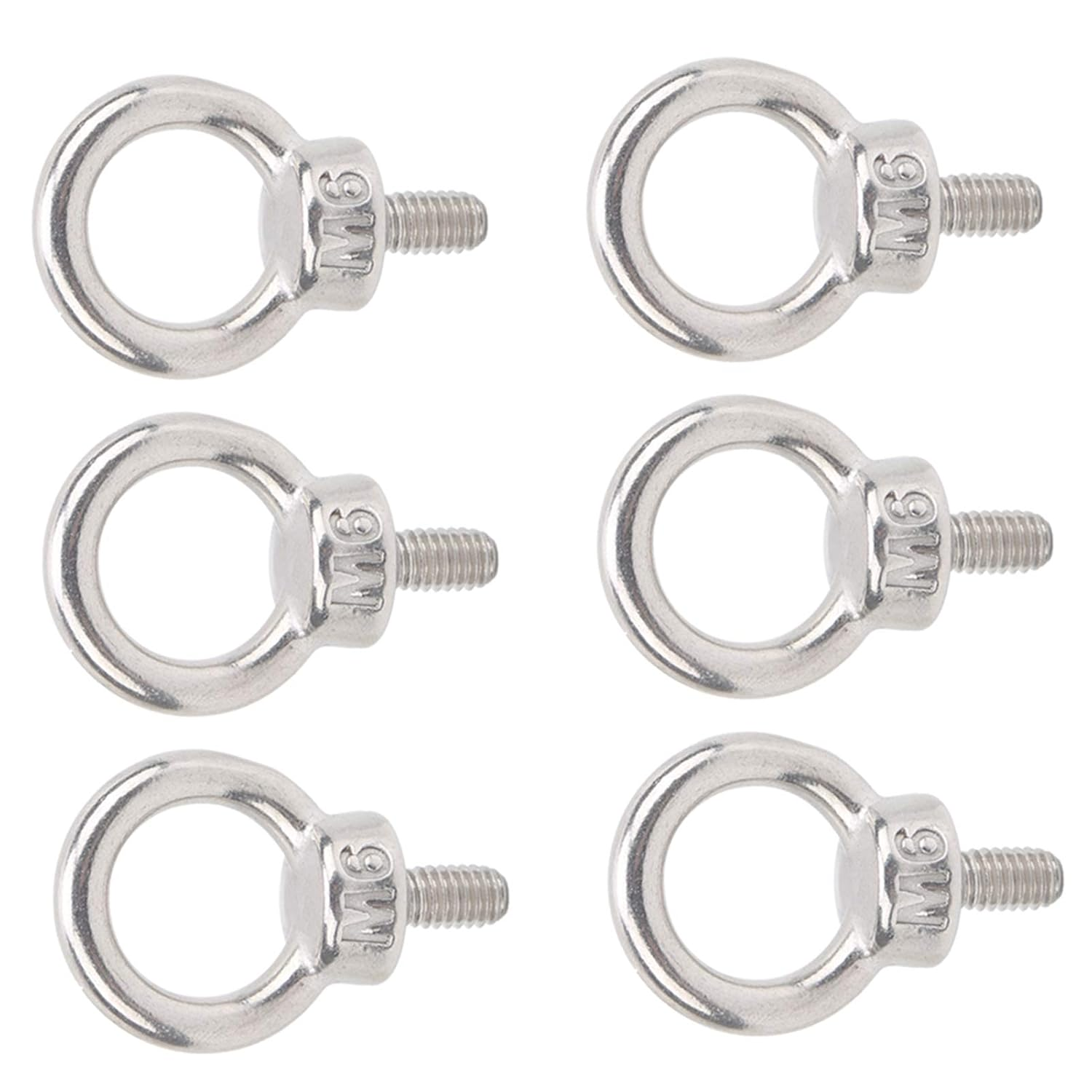 10Pcs M6 Lifting Eye Ring Bolts Screw 304 Stainless Steel Fastener Accessory Parts Silver White image number 2