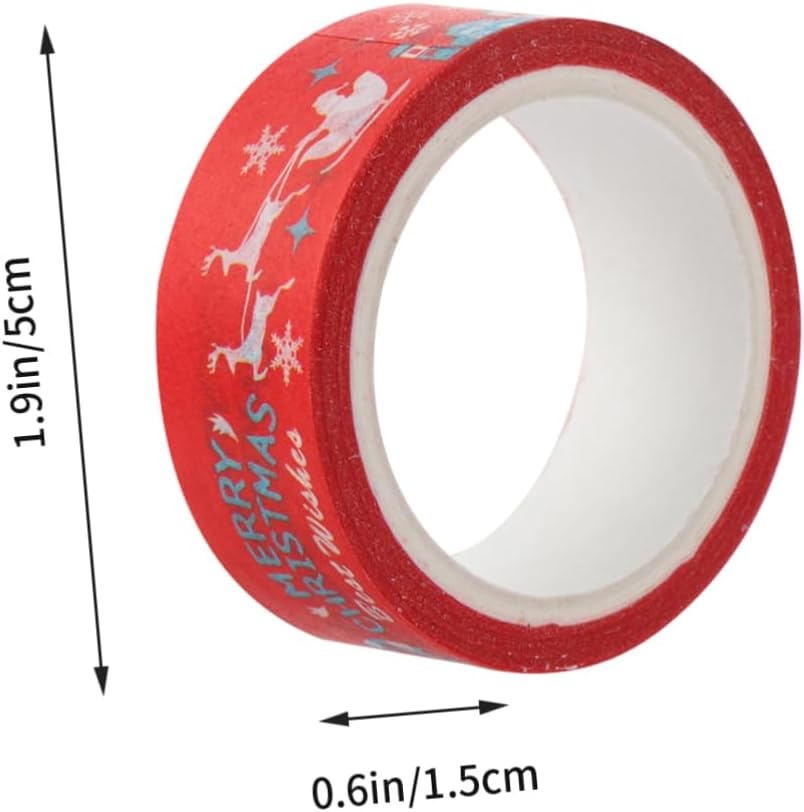 10 Rolls Christmas Decoration Tape Washi Tape for Scrapbooking and Handmade Crafts for Holiday Wrapping and Card Making image number 1