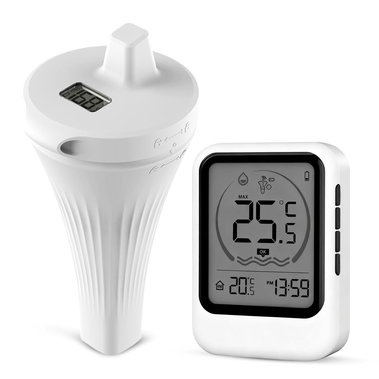 Pool Thermometer Floating,Waterproof Easy Read Wireless Pool Thermometer,-40&deg;C to +70&deg;C,LCD Screen Digital Pool Thermometer,For Outdoor Indoor Swimming Pools, Spas,Hot Tubs image number 5