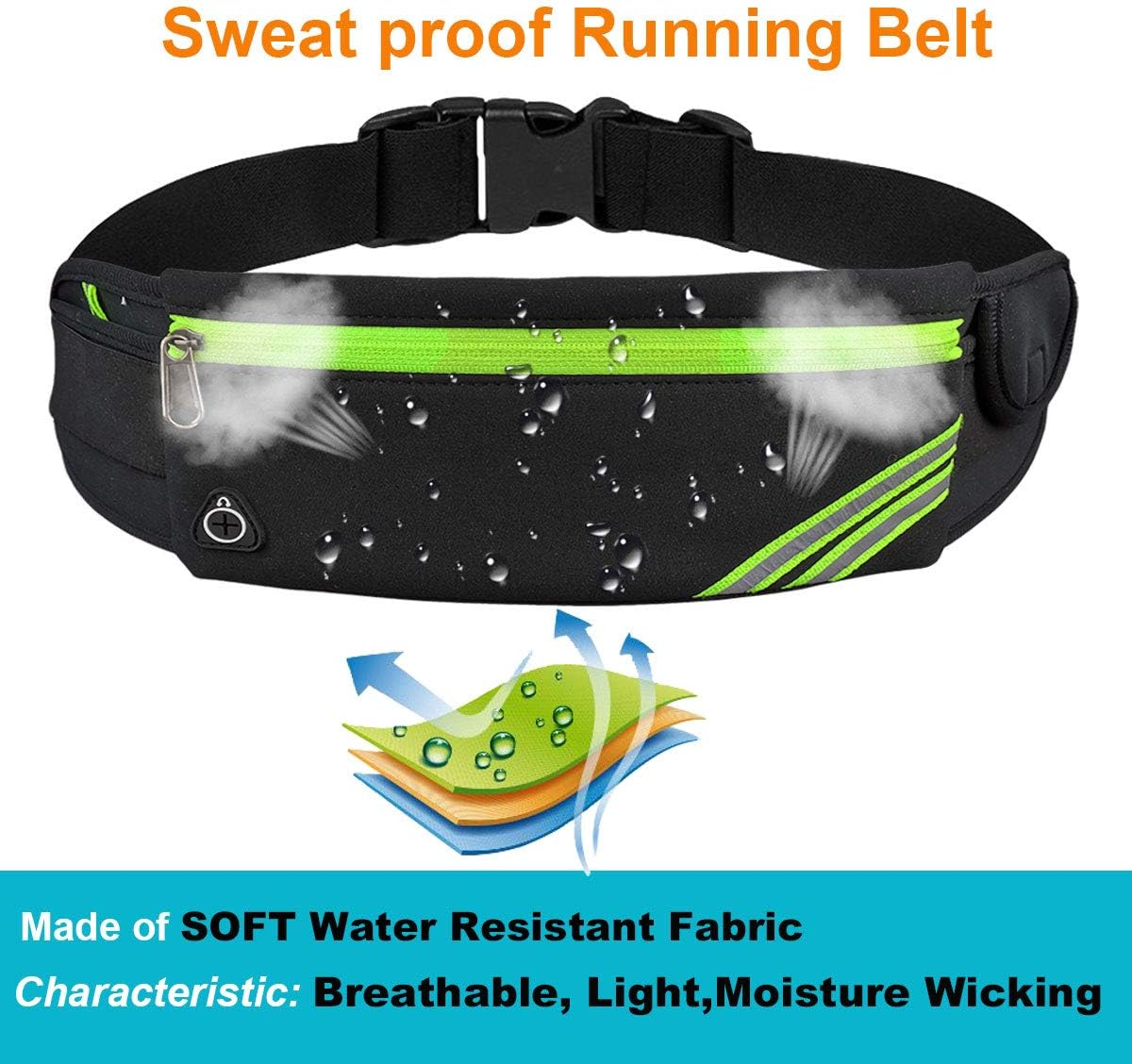 Running Pouch Belt, Waist Pack Bag, Waterproof Running Bag for Workout Jogging, Money Belt Gear Accessories image number 4