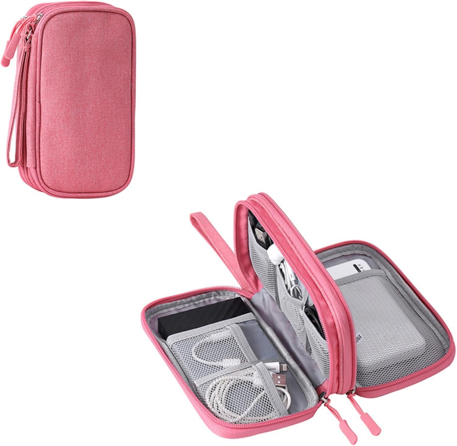 Electronic Organizer Travel Cable Accessories Bagpouch Portable Waterproof Storage Bag Electronic Organizer Case for Cable, Mouse,Usb Cable,Power Bank,Cord, Charger, Phone, Earphone
