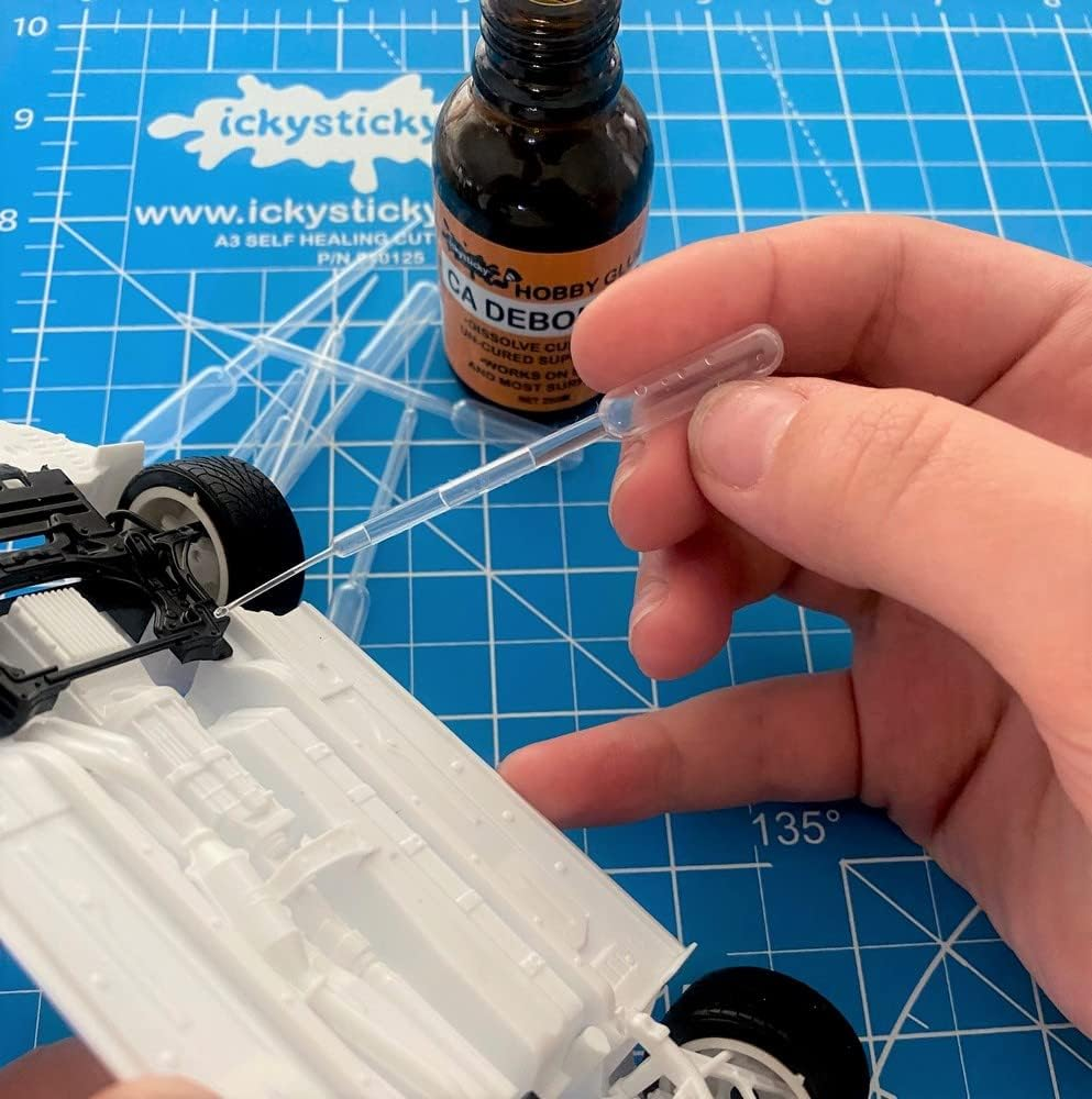 Ickysticky Micro Pipettes 20-Piece Set, 10 Ul Capacity, Liquid Dropper Pasteur Pipettes for Cupcakes, Strawberry, Chocolates,Whiskey,Alcohol,Syrups,Sodas, Paint, Chemicals. image number 1