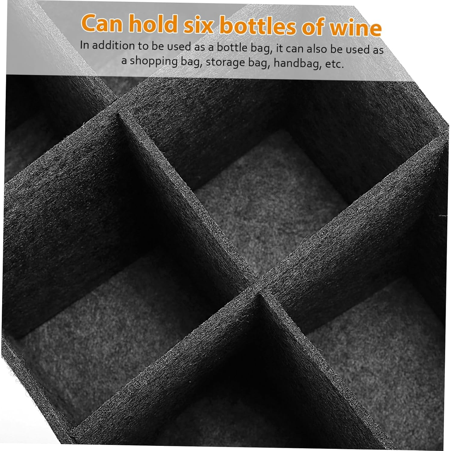 Felt Wine Carrier Bottle Bag Thick Handbag 24X16X16Cm Sturdy Portable Wine Tote for Travel Camping Picnic 4 Pieces Set image number 1