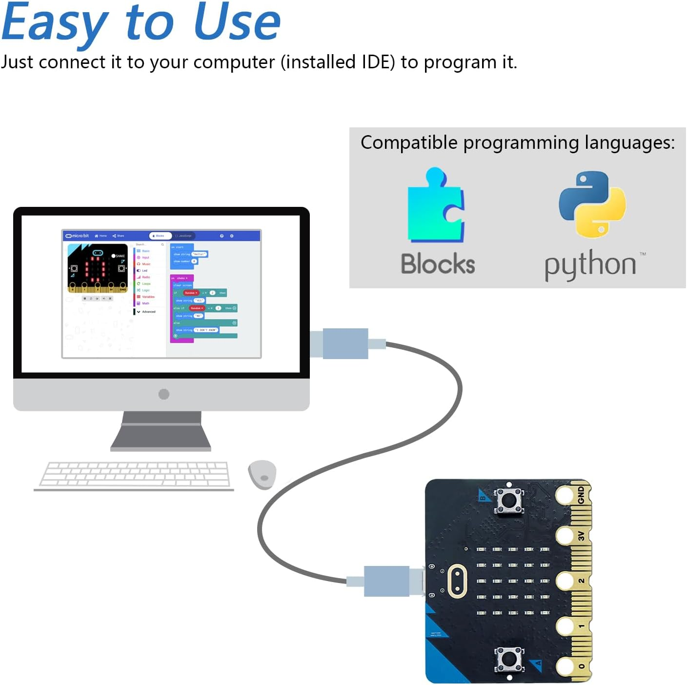 Freenove BBC Micro:Bit V2 Development Board, Blocks and Python Code, Detailed Tutorial, Example Projects image number 1