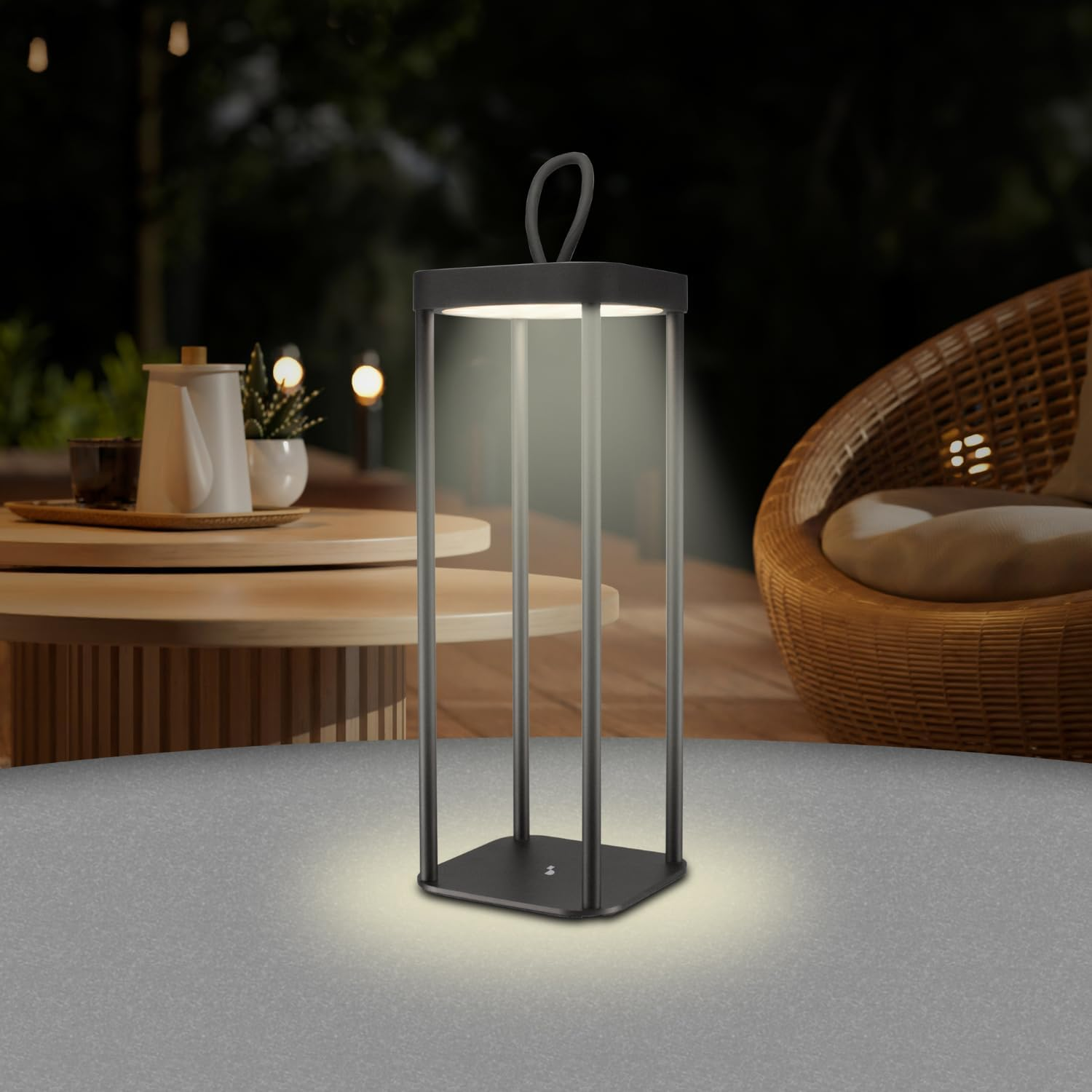 BEPER P207ILI101 Rechargeable LED Lantern for Outdoor and Indoor Use, 25 Warm Light Leds, Adjustable Intensity, IP44, USB Type-C Included, Battery Life up to 12 Hours