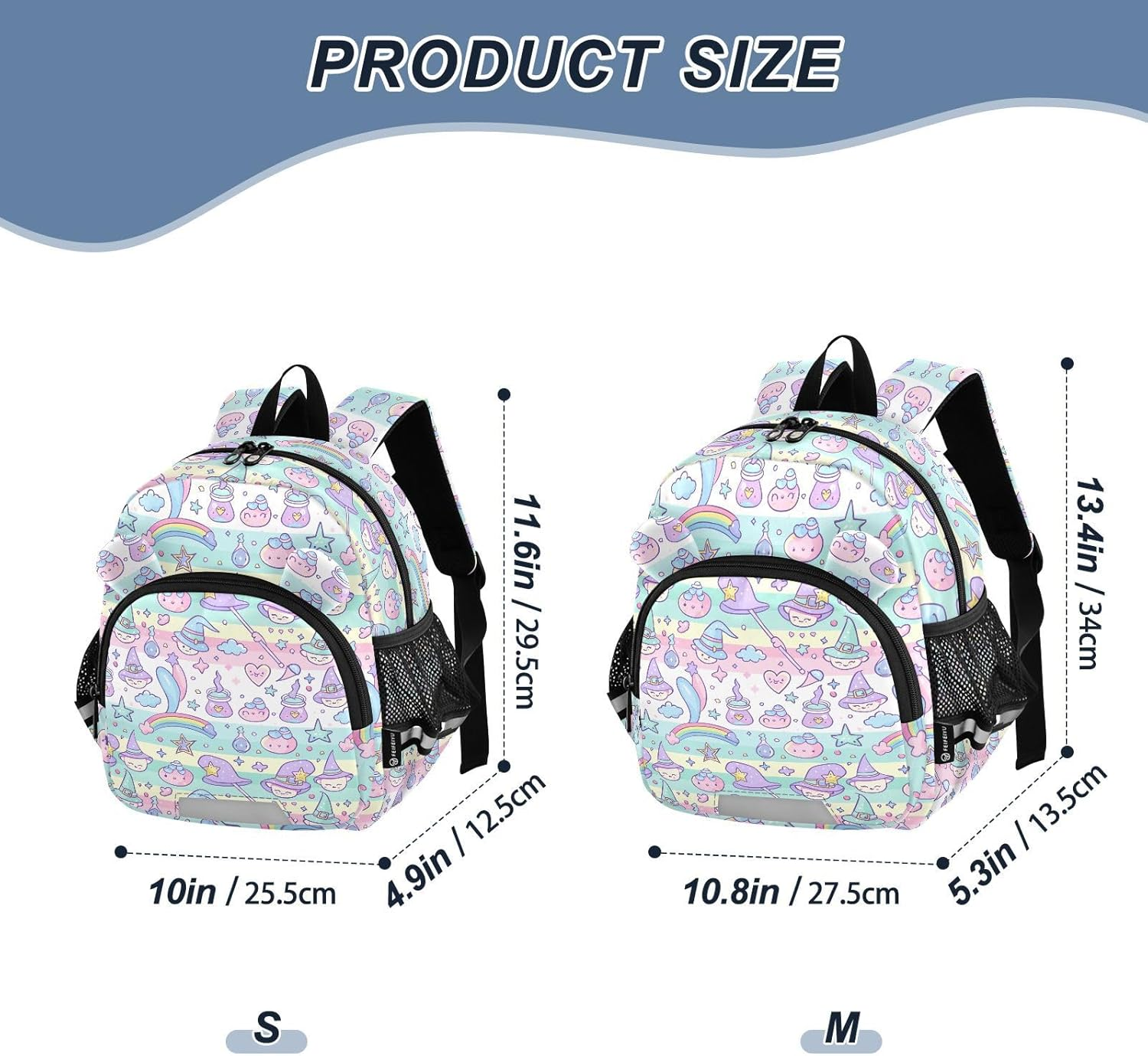 Cute Ears Cool Backpacks Leash Kids Boy'S/Girl'S Anti-Lost Personalized Diaper Bag Backpack with Reflective Strip Witch Wand Potion Cartoon Mochila Para Ni?O De 5 A?Os Kinder, Witch Wand image number 1