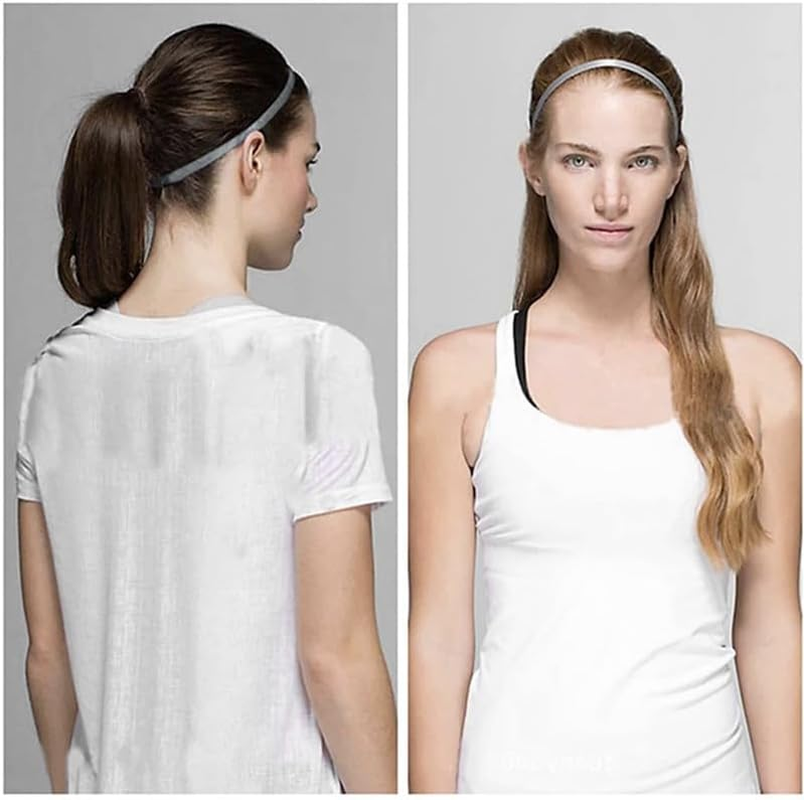 6 Pcs Football Sports Non-Slip Silicone Grip Thin Headband, Mini Sweat Headband,Elastic Sports Headbands,Thick Non-Slip Elastic Sport Headbands,Soccer Sport Athletic Hair Accessories image number 5