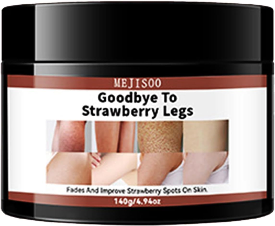 Goodbye to Strawberry Legs Cream-Strawberry Legs Treatment,Ultra Strength Exfoliating Body Lotion Hydrating Chicken Skin Treatment,Keratosis Pilaris Moisturizing Women Men 4.7 Fl Oz (1 Set)