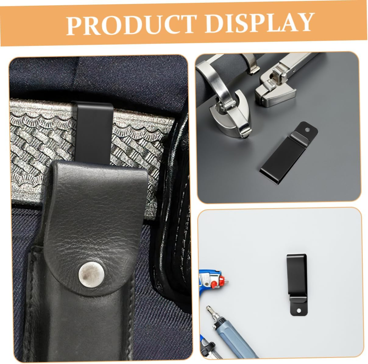 BESPORTBLE Reusable Belt Clip Metal Spring Clip for Keys Phone Wallet Stylish Sling Strap Outdoor Gear Holder Men Daily Use 12Pcs image number 3