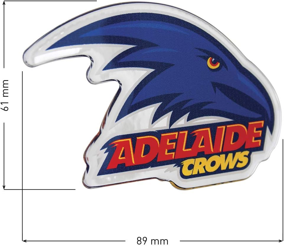 Fan Emblems AFL Adelaide Crows Lensed Chrome Supporter Logo Decal image number 1