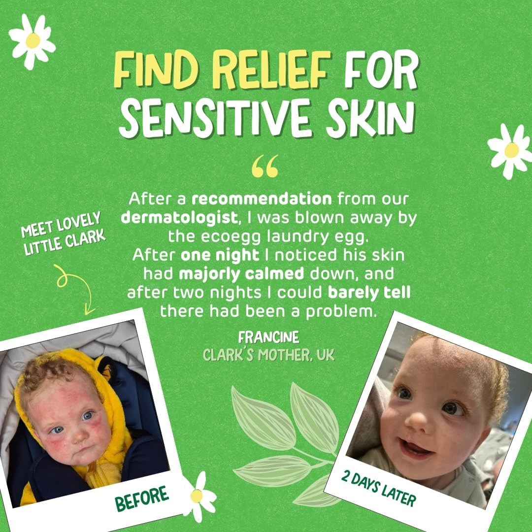 Ecoegg Laundry Egg &ndash; Fresh Linen &ndash; 70 Washes | Non-Bio Laundry Detergent for Sensitive Skin | No Enzymes, Phosphates, Palm Oil or Chlorine Bleach image number 1