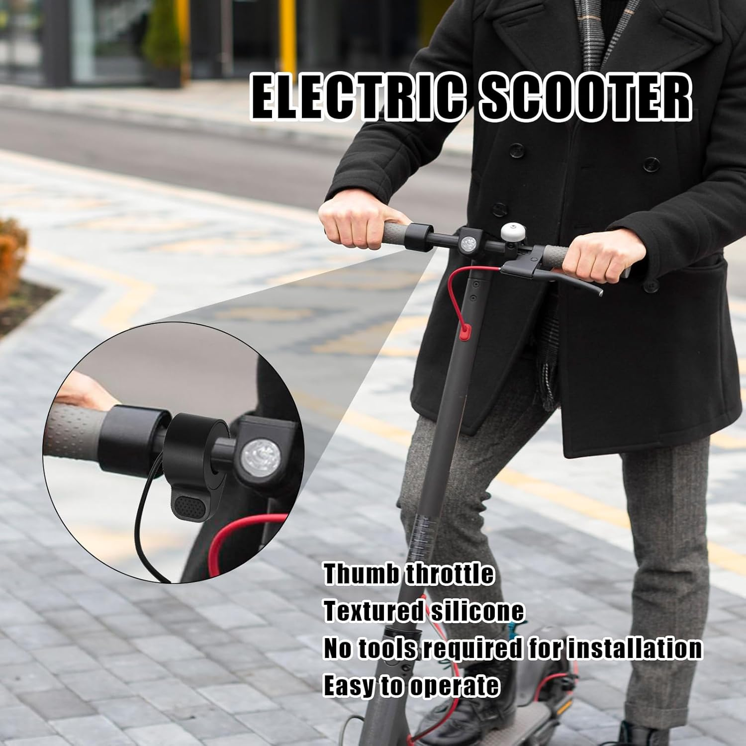 Electric Scooter Thumb Throttle Replacement, Easily Install & Design E-Scooter Accessories Parts with Button Compatible with Gotrax GXL V2 image number 2