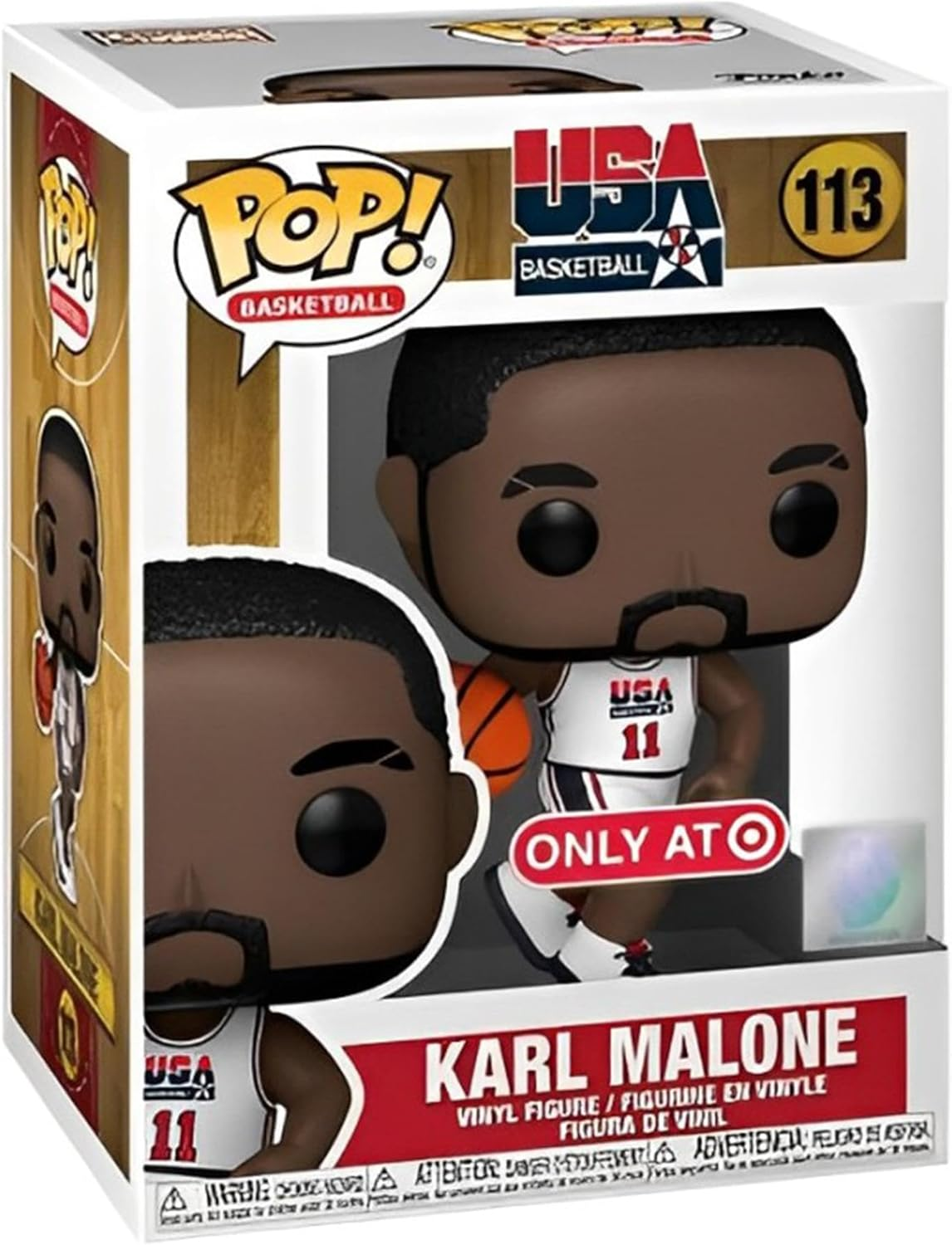 Pop Funko ! NBA: Legends - Karl Malone 92 Team USA White US Exclusive Vinyl Figure, 3.75-Inch Height image number 2