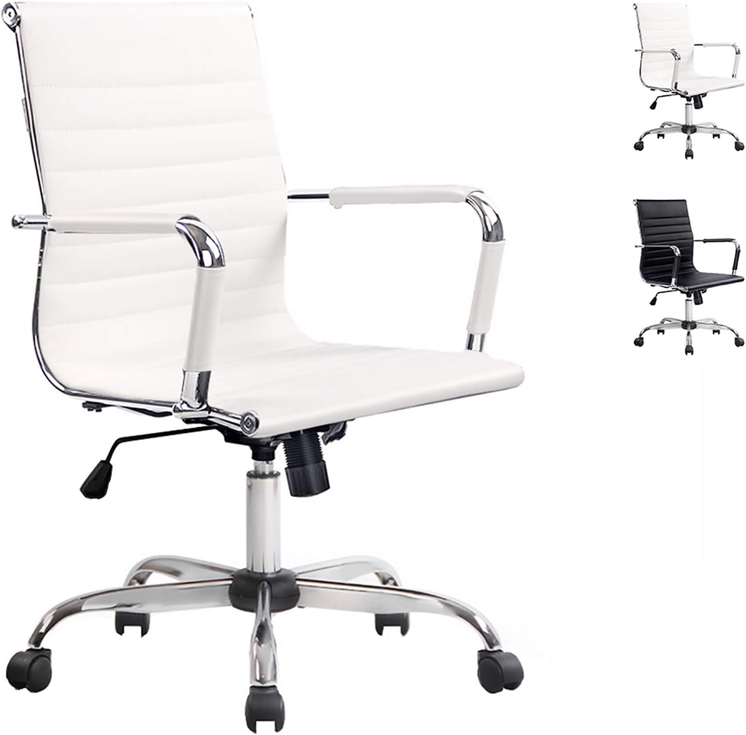 Artiss Ergonomic Office Chair Fabric Computer Desk Chairs with Tilt Adjustment and Adjustable Seat Height, with Mid Back and 360&deg;-Swivel Seating Black for Gaming Room Executive Home