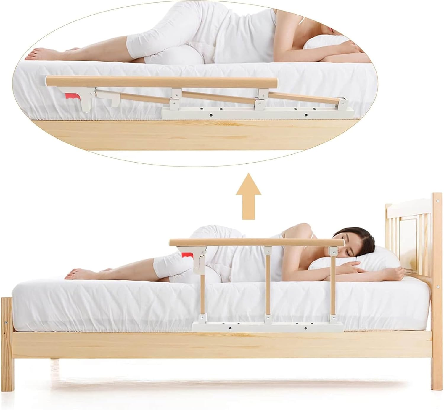 Fesfun&reg; Bed Rails Elderly Adults Safety, Foldable Bedside Grab Bars Assist Handles, Collapsible Bed Canes Guards Railings for Seniors, Adjustable Rails Prevent Falling image number 5