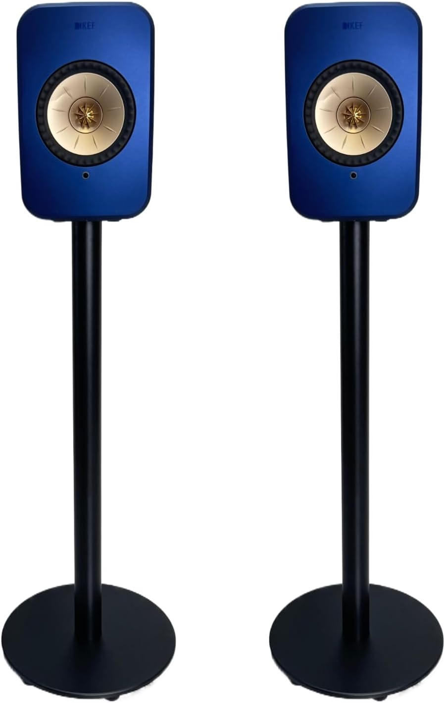 ZGOUO Aluminum Alloy Speaker Floor Stand Compatible with KEF LSX II Wireless Hifi Speaker, CNC Machined, Built-In Power Cord and Screw-Fixed Audio Design (Black Pair)