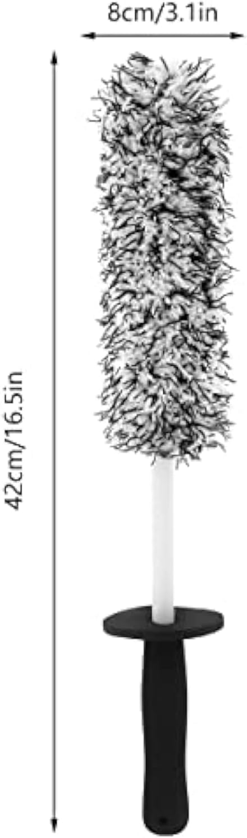 2Pcs Wheel Brush, Car Premium Wheel Brush, Soft Wheel Cleaning Brush, Non-Metallic Rim Cleaner Brush with Ergonomic Handle, Tire Brush, Rim Tire Detailing Brush for Cleaning Wheels (Blue+Grey)