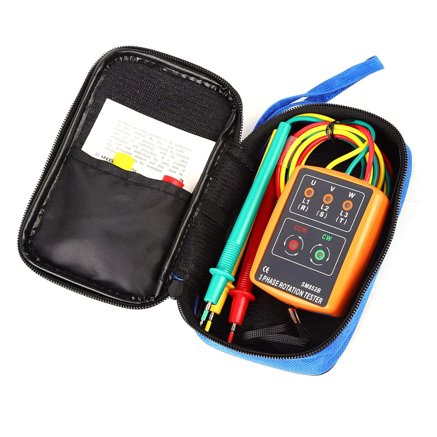 Respicefinem 3 Phase Power Meter Sm 852B Phase Sequence Detector 60V~600V Ac Sequence Order Rotation Indicator Tester 3 Phase Rotation Meter 20Hz-400Hz image number 3