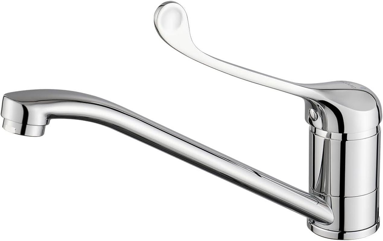 Decaura Kitchen Mixer Tap with Extra Long Handle, Lead-Free 360&deg; Swivel Spout Laundry Sink Tap, Designed for Seniors and Easy Accessibility (Chrome)