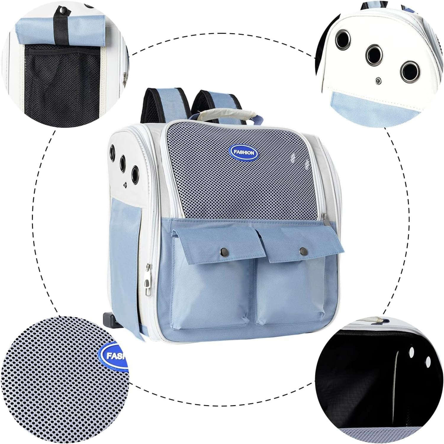 Portable Pet Carrier Backpack for Cats, Dogs and Small Animals up to 20Lbs L Ventilated Mesh Design L Airline-Approved L Ideal for Travel, Hiking, Camping (Grey) image number 1