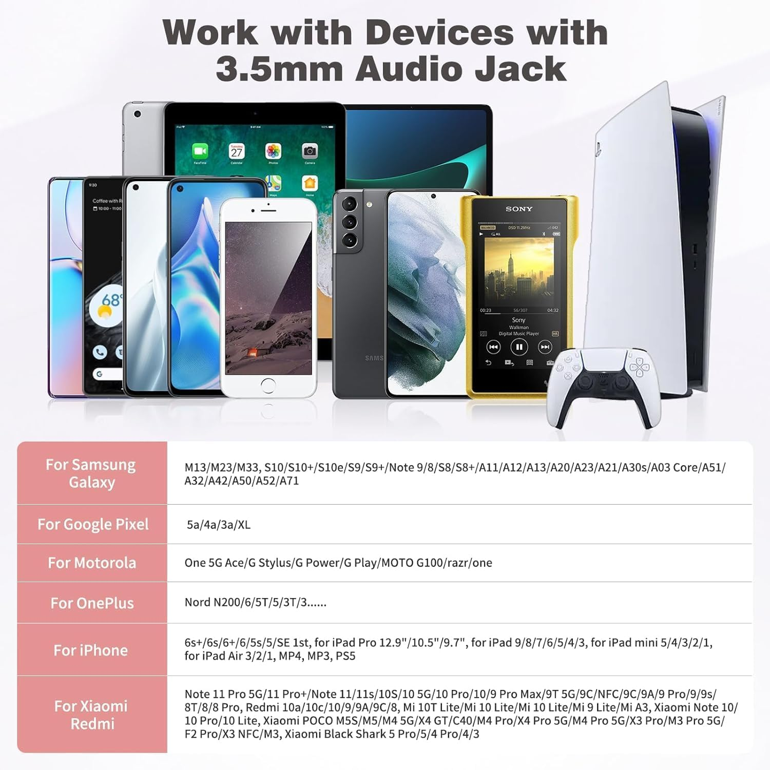 JIGCEN Wired Headphones, Earphones with Microphone, Noise Isolation Corded for 3.5Mm Ear Buds for Iphone, Ipad, Samsung, Computer, Laptop (Pink) - Beige image number 2