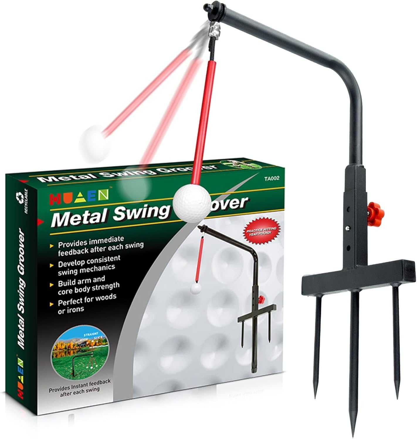 Golf Swing Trainer, Golf Training Aid, Adjustable Height Swing Practice Tool, Portable Golf Training Aid for Beginners to Professionals, Office and Home image number 3